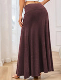 Fashionable knitted solid color skirt