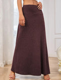 Fashionable knitted solid color skirt