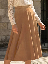 Versatile high-waisted slimming A-line skirt