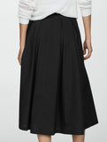 High-waisted zipper flared skirt