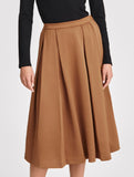 High-waisted zipper flared skirt