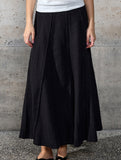 Linen Cotton High Waist Mermaid Midi Skirt_CWBLS00854
