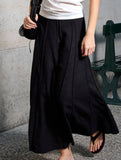 Linen Cotton High Waist Mermaid Midi Skirt_CWBLS00854