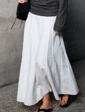 Linen Cotton High Waist Mermaid Midi Skirt_CWBLS00854