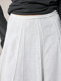 Linen Cotton High Waist Mermaid Midi Skirt_CWBLS00854