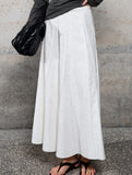 Linen Cotton High Waist Mermaid Midi Skirt_CWBLS00854