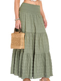 Elastic Waist Pocket Maxi Skirt