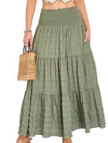 Elastic Waist Pocket Maxi Skirt