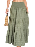 Elastic Waist Pocket Maxi Skirt