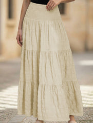 Elastic Waist Pocket Maxi Skirt