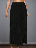 High Waist Slit Pleated Skirt