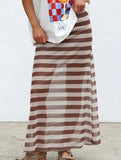 Mesh Polka Dot Print Midi Skirt