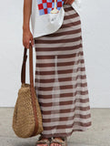 Mesh Polka Dot Print Midi Skirt