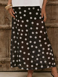 Mesh Polka Dot Print Midi Skirt