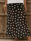Mesh Polka Dot Print Midi Skirt