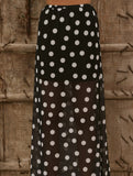 Mesh Polka Dot Print Midi Skirt