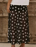 Mesh Polka Dot Print Midi Skirt
