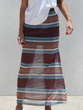 Mesh Polka Dot Print Midi Skirt