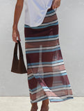 Mesh Polka Dot Print Midi Skirt