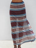 Mesh Polka Dot Print Midi Skirt