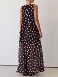 Mesh Polka Dot A Line Dress