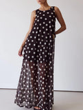 Mesh Polka Dot A Line Dress