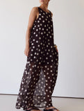 Mesh Polka Dot A Line Dress
