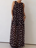 Mesh Polka Dot A Line Dress