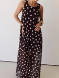 Mesh Polka Dot A Line Dress