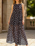 Mesh Polka Dot A Line Dress