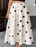 Polka Dot High Waist Maxi Skirt
