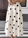 Polka Dot High Waist Maxi Skirt