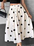 Polka Dot High Waist Maxi Skirt