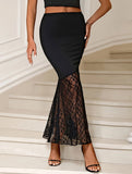 Lace See-Through Fishtail Skirt ??Elegant Mermaid Style, S?“XXL