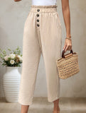 Loose Cropped Dad Pants Plus Size