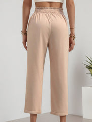 Plus Size High Waist Pleated Straight Pants