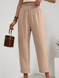 Plus Size High Waist Pleated Straight Pants