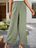 Solid Color Casual Wide Leg Pants