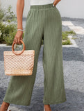 Solid Color Casual Wide Leg Pants