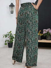 Vintage Floral Bow Wide Leg Pants