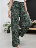 Vintage Floral Bow Wide Leg Pants