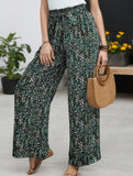 Vintage Floral Bow Wide Leg Pants