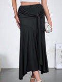 High Waist Ribbon Bodycon Skirt