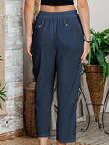 Lace Patch High Waist Cropped Pants