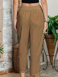 Lace Patch High Waist Cropped Pants