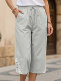 Linen Look Lace Casual Shorts