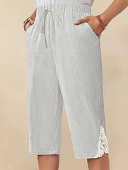 Linen Look Lace Casual Shorts