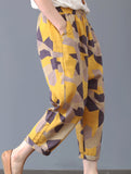 Cotton Print Harem Capri Pants