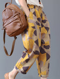 Cotton Print Harem Capri Pants