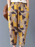 Cotton Print Harem Capri Pants
